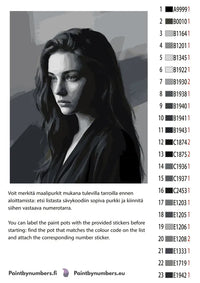 Thumbnail for Paint color chart and instructions - Woman in Shadow Portrait 40x50cm