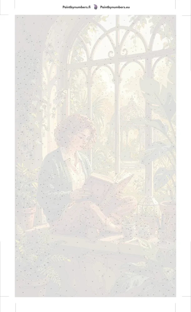 Paint by numbers numbered canvas - Woman Reading by Window 40x70cm
