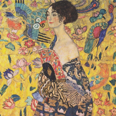 Woman with a Fan by Klimt, 50x50 cm diamond painting – original artwork the design is made from