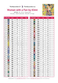 Thumbnail for DMC color chart for Woman with a Fan by Klimt diamond painting - 60 colors