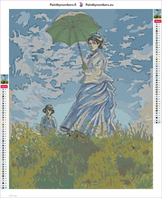 Woman With A Parasol diamond painting adhesive canvas 40x50cm