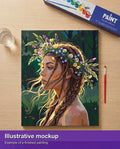 Thumbnail for Finished paint by numbers mockup - Woman with Flower Crown 40x50cm