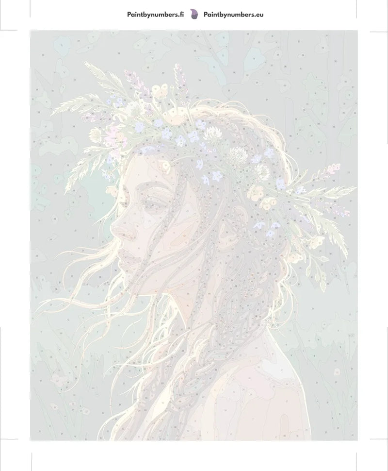 Paint by numbers numbered canvas - Woman with Flower Crown 40x50cm