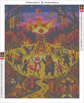 Thumbnail for Diamond painting adhesive canvas preview - Woodland Animals Festival Night