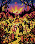 Thumbnail for Woodland Animals Festival Night, 40x50 cm diamond painting – full design preview without the close-up inset