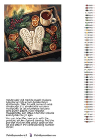 Thumbnail for Paint color chart and instructions - Wool Mittens and Tea Tray 50x50cm