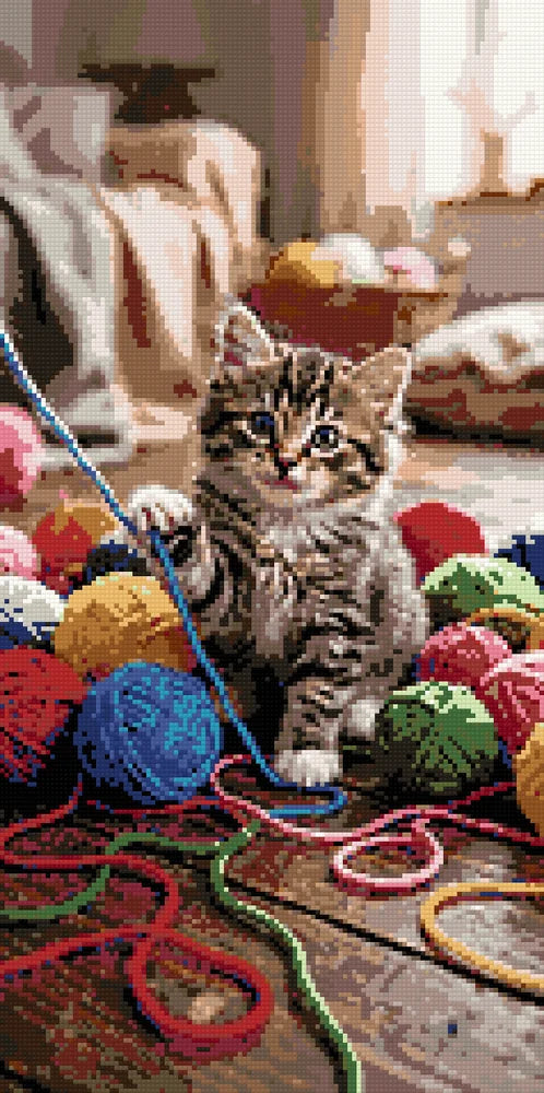 Diamantmönster för Yarn Kitten