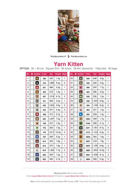Thumbnail for Yarn Kitten diamond painting color chart – 38 DMC colors