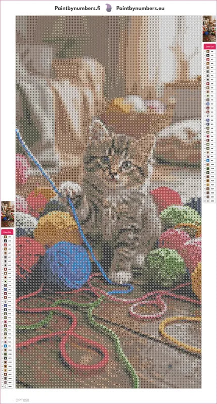 Yarn Kitten diamond painting adhesive canvas 30x60cm