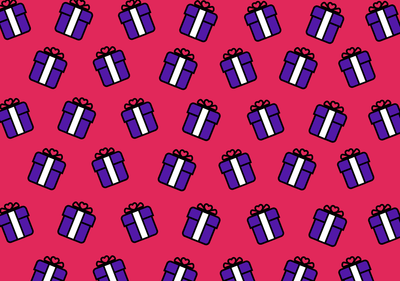 gift packages on a red background