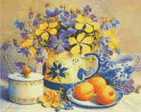Thumbnail for Floral Tea Time 40x50cm - Diamond Painting 