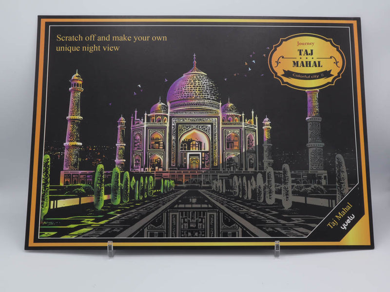 Taj Mahal scratch art in its packaging