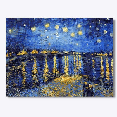 Starry Night Over the Rhone-paint by numbers-paintbynumbers.eu