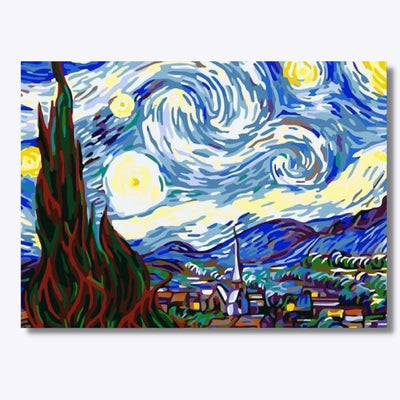 Starry Night – Van Gogh paint by numbers finished artwork