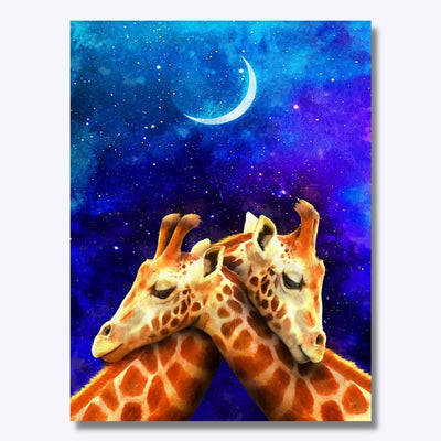 Sweet Dreams diamond painting, giraffe design 30x40cm