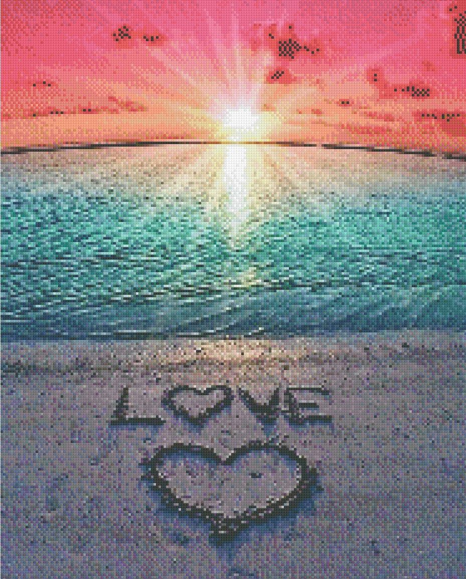 Love Letters by the Shore 40x50cm - Diamond Painting 