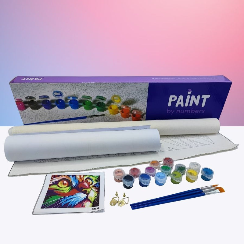 paint by numbers product package contents